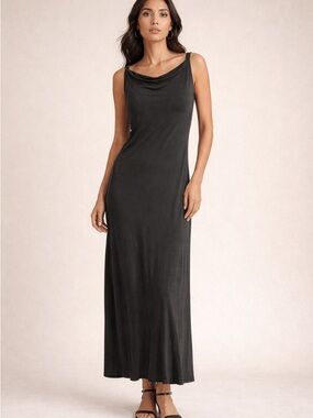 Jenne Maag Vintage Linen Midi Dress in Grey S s